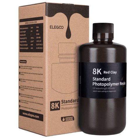 Фотополимерная смола для 3D-принтера ELEGOO 8K Red Clay, 1 кг Превью 5