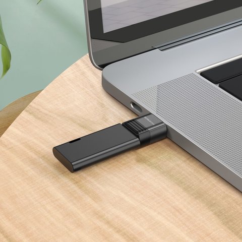 Адаптер Borofone BV18, USB тип C до USB 2.0 тип A, USB тип-C, USB тип-A, чорний, #6941991104008 Прев'ю 1