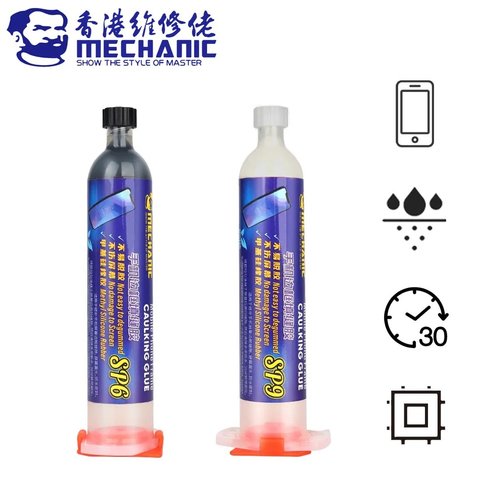 Adhesivo Mechanic SP6, negro, para pegar tapas traseras, para marcos de pantalla, 30 ml Vista previa  4
