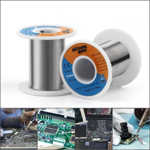Припой Mechanic HX-T100, Sn 63% , Pb 37%, флюс 1-3%, 1,0 мм, 200 г Превью 3