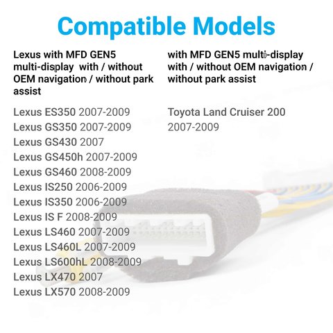 Задняя камера для Toyota Land Cruiser 200 Lexus ES350 IS250 IS350 IS F LS460 LS600hL в комплекте с кабелем 28 пинов для подключения Превью 1