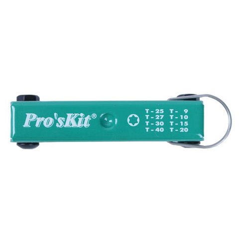 Juego de 8 llaves de estrella, plegadizas, con orificios Pro'sKit 8PK-021L Vista previa  1