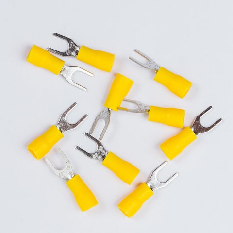 Наконечник SV1.25-3.5, 3,5 мм, вилковий, ізольований, жовтий, 10 шт., 0,5-1,5 мм² Прев'ю 1