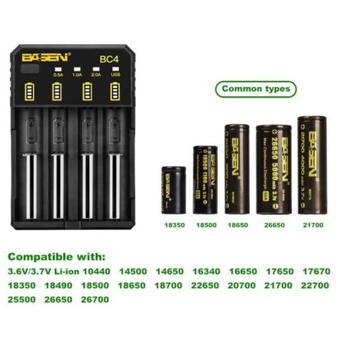 Зарядное устройство Basen BC-4, для Li-ion аккумуляторов, вход 5V 2A Превью 3