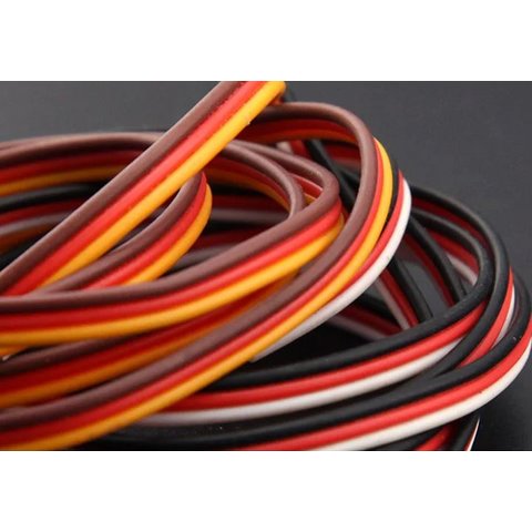 Сервокабель 3x22AWG, 0,33 мм², 1 м, плоский, черный, красный, белый Превью 2