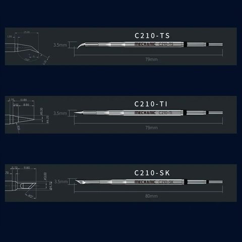 Паяльне жало Mechanic C210-TI, голка Прев'ю 6