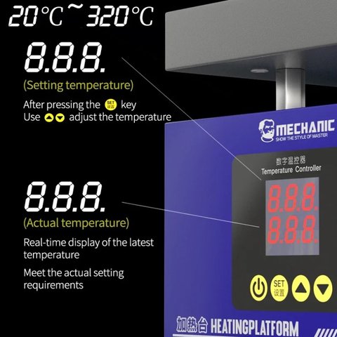 Платформа для попереднього підігріву Mechanic HT-10, для ремонту материнських плат, 10*10cm / 20-300°С Прев'ю 2
