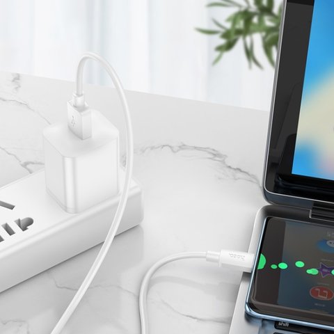 USB кабель Hoco X96, USB тип-C, USB тип-A, 25 см, 100 Вт, 6 А, білий, #6942007609432 Прев'ю 2