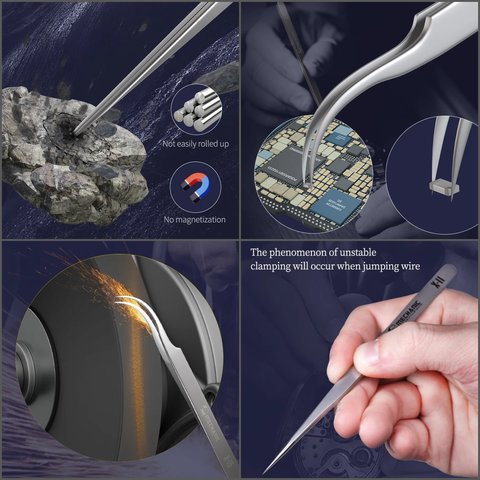 Пинцет монтажный Mechanic X-15, изогнутый, антистатический, 115 мм Превью 2